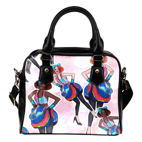 80's Fashion Girls Patterns #4 Fashion Shoulder Handbag w/ Removable Shoulder Straps Made of Vegan Leather - STUDIO 11 COUTURE