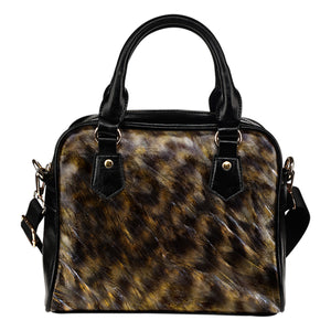 Feather Themed Design #B10 Women Fashion Shoulder Handbag Black Vegan Faux Leather