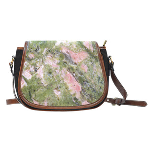 Marble (G4) Crossbody Shoulder Canvas Leather Saddle Bag