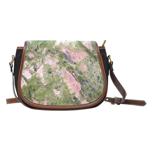Marble (G4) Crossbody Shoulder Canvas Leather Saddle Bag