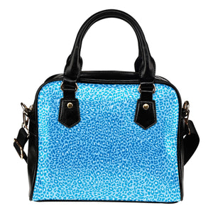 Leopard Print Themed Design B7 Women Fashion Shoulder Handbag Black Vegan Faux Leather