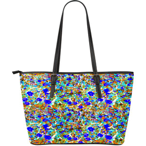 Candy Themed Design C8 Women Large Black Faux Leather Tote Bag