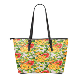Floral Springs Themed Design C12 Women Large Leather Tote Bag