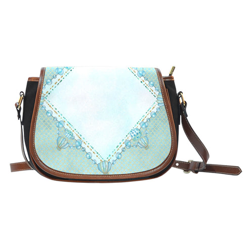 Summer Mermaid Themed Design 11 Crossbody Shoulder Canvas Leather Saddle Bag