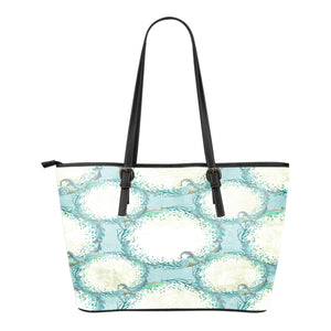 Summer Mermaid Themed Design C8 Women Small Leather Tote Bag