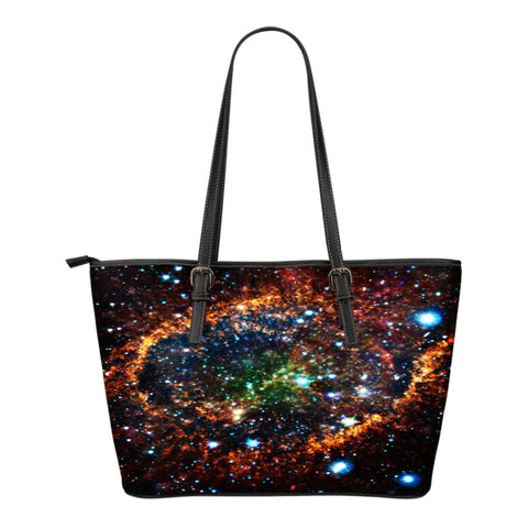 Galaxy Themed Design C5 Women Small Leather Tote Bag