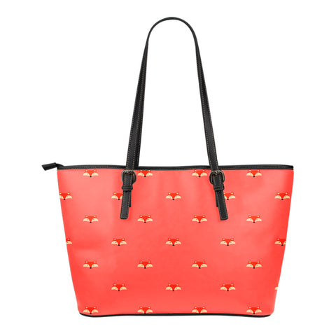Fox 3 Themed Design C6 Women Large Leather Tote Bag