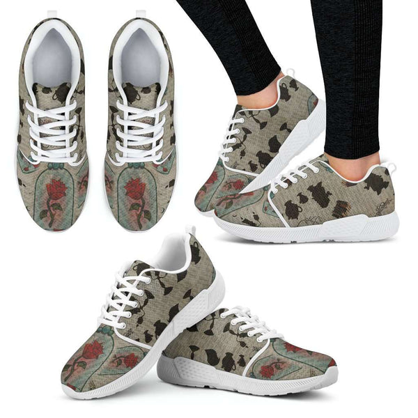 Beauty And The Beast Enchanted Rose Womens Athletic Sneakers