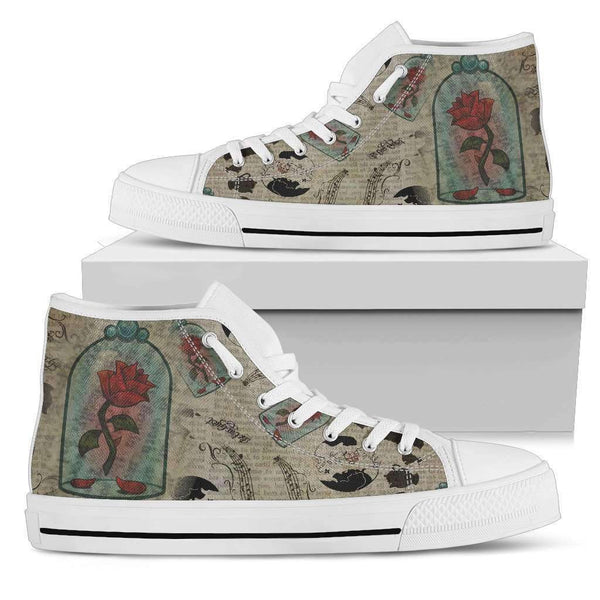 Beauty And The Beast Enchanted Rose Womens High Top Shoes