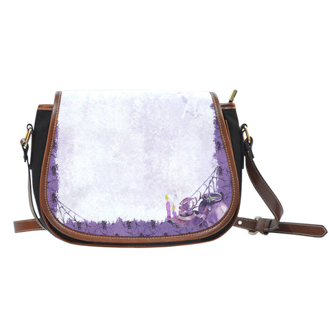 Witch Themed Design 4 Crossbody Shoulder Canvas Leather Saddle Bag