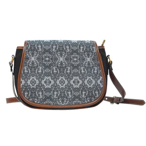 Lace Themed DFS18 Crossbody Shoulder Canvas Leather Saddle Bag