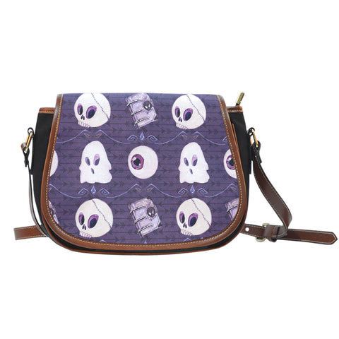 Witch Themed Design 10 Crossbody Shoulder Canvas Leather Saddle Bag