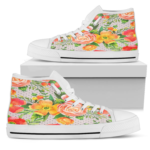 Beautiful Floral Spring Women High Top Shoes