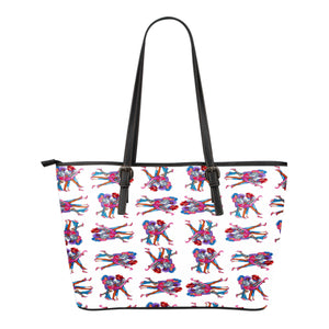 Jems And Holograms Themed Design C4 Women Large Leather Tote Bag