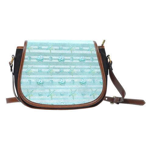 Summer Mermaid Themed Design 12 Crossbody Shoulder Canvas Leather Saddle Bag