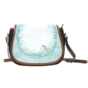 Summer Mermaid Themed Design 15 Crossbody Shoulder Canvas Leather Saddle Bag