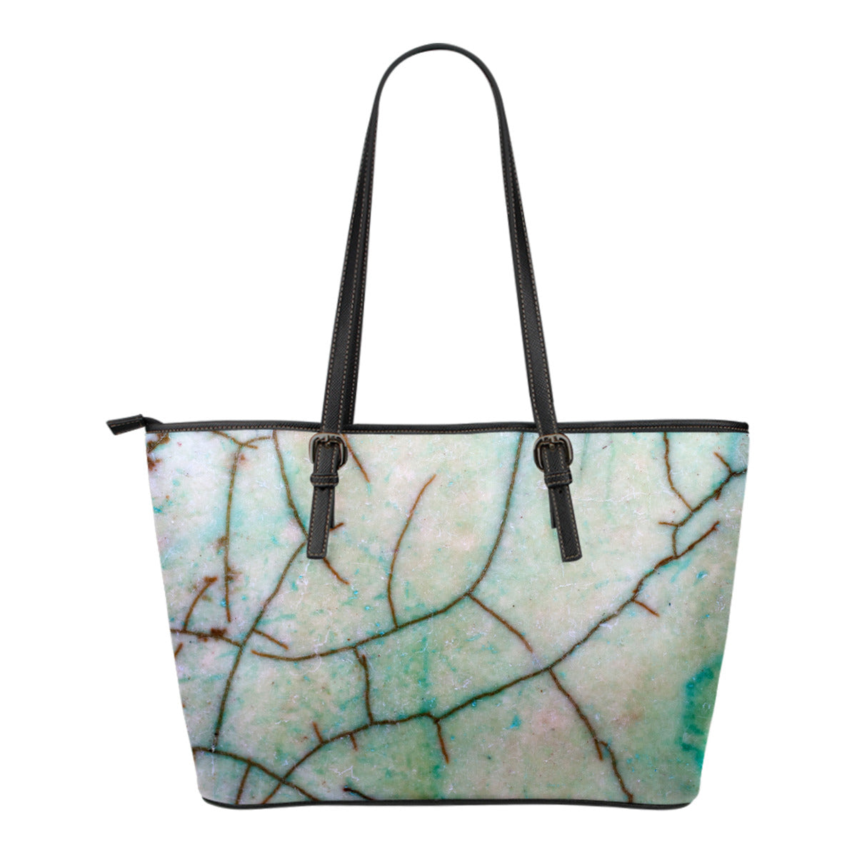 Marble Themed Design C11 Women Large Leather Tote Bag