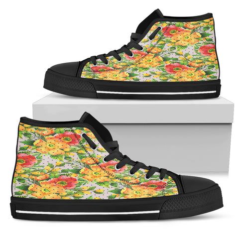 Classy Pink Floral Spring Women High Top Shoes