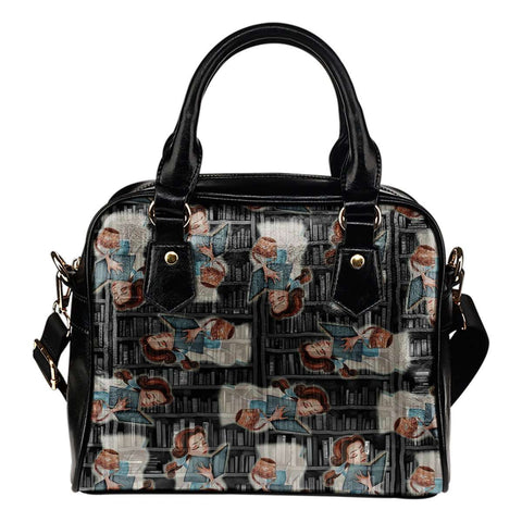 Beauty And The Beast Bell Theme Women Fashion Shoulder Handbag Black Vegan Faux Leather