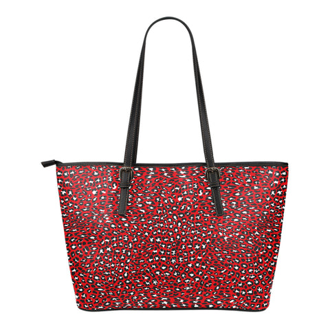 Leopard Print Themed Design C9 Women Large Leather Tote Bag