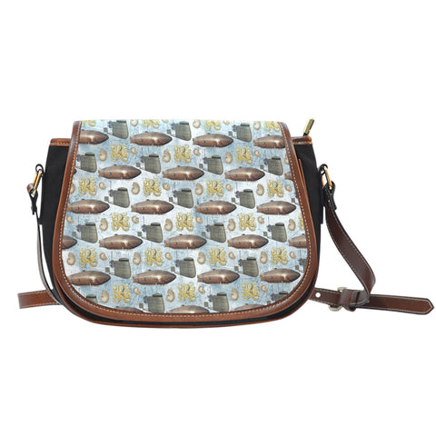 Candy Themed Design #8c Crossbody Shoulder Canvas Leather Saddle Bag