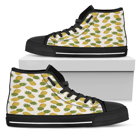 Tropical Small Pineapple Women High Top Shoes - STUDIO 11 COUTURE