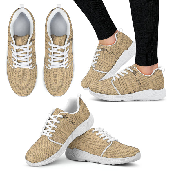 Ann Arbor Old Newspaper Women Athletic Sneakers