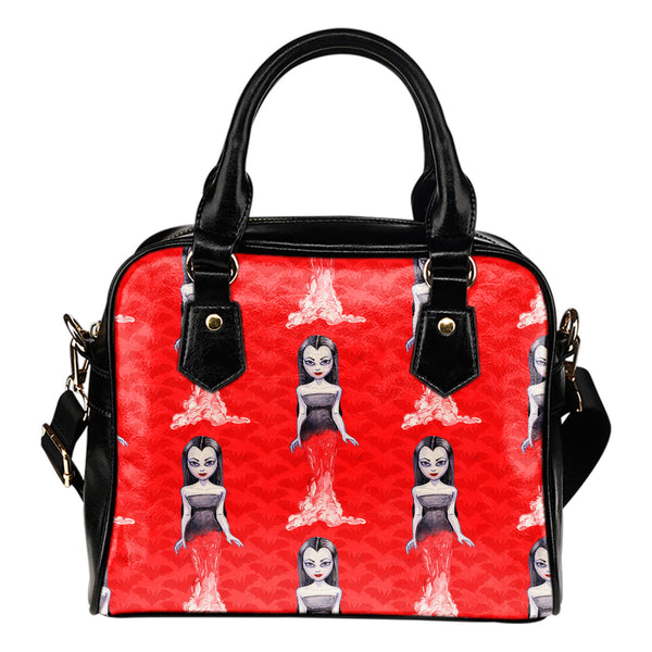 Vampire Themed Design B11 Women Fashion Shoulder Handbag Black Vegan Faux Leather