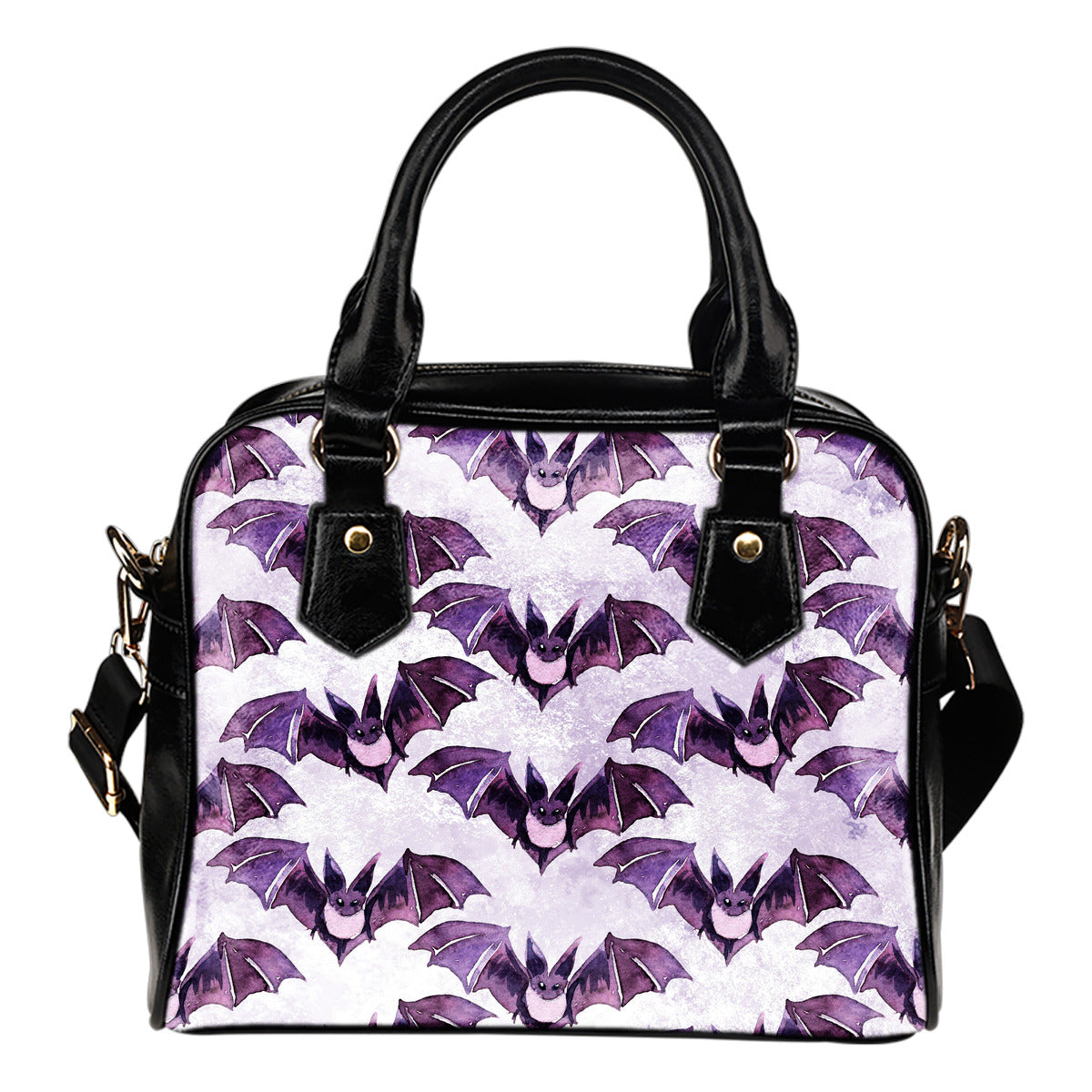 Witch Themed Design B15 Women Fashion Shoulder Handbag Black Vegan Faux Leather