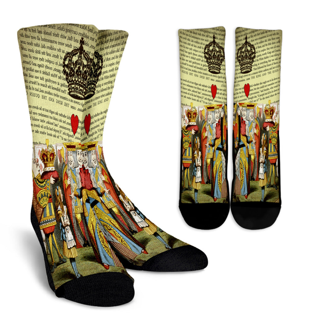 The King And The Queen Alice In Wonderland Crew Socks