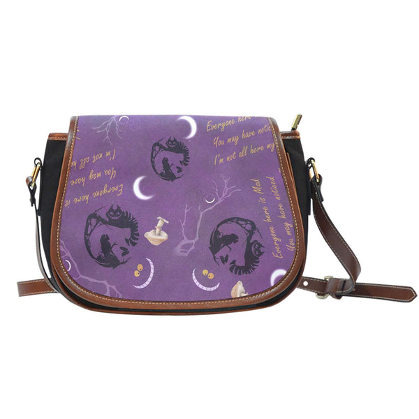 Alice Cheshire Cat Leather Saddle Bag - STUDIO 11 COUTURE