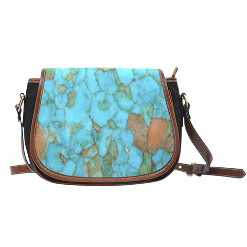 Marble (G5) Crossbody Shoulder Canvas Leather Saddle Bag