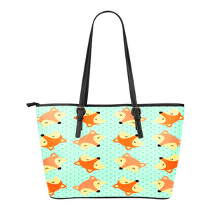 Fox 2 Themed Design C7 Women Large Leather Tote Bag