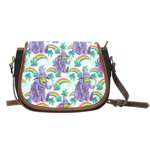 Wizard Of Oz Themed Design 9 Crossbody Shoulder Canvas Leather Saddle Bag