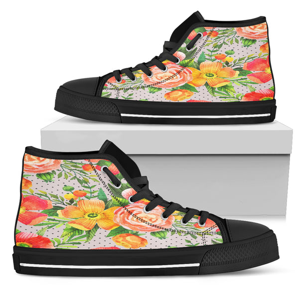 Beautiful Floral Spring Women High Top Shoes