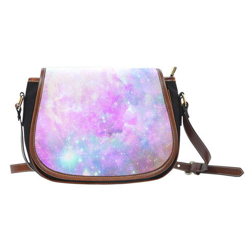 Galaxy Pastel 5 Crossbody Shoulder Canvas Leather Saddle Bag - STUDIO 11 COUTURE