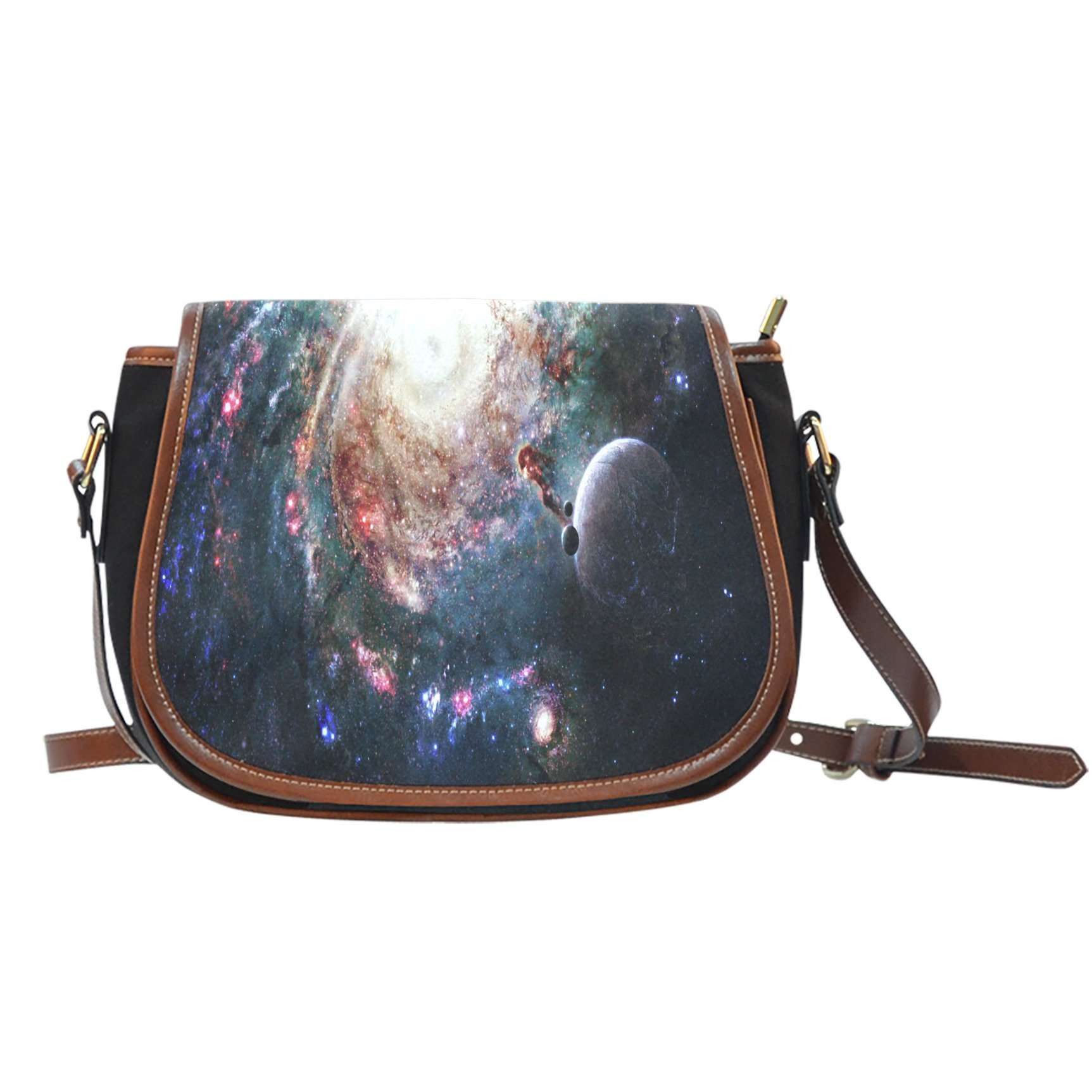 Galaxy 7 Crossbody Shoulder Canvas Leather Saddle Bag - STUDIO 11 COUTURE