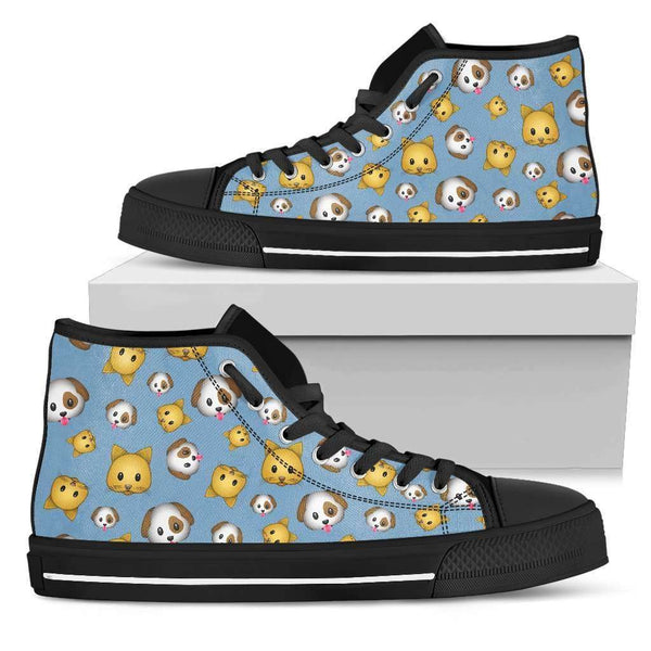 Emoji Cats And Dogs Womens High Top Shoes