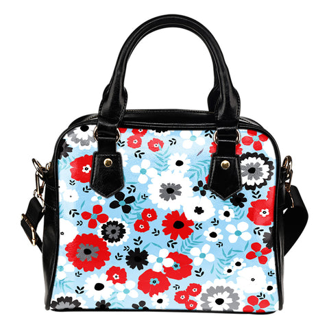 Betty Boop Themed Design B2 Women Fashion Shoulder Handbag Black Vegan Faux Leather