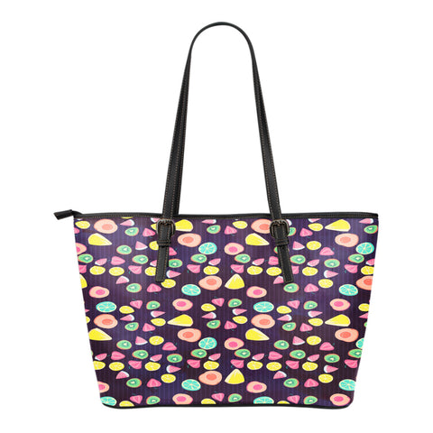 Fruits Themed Design C8 Women Large Leather Tote Bag