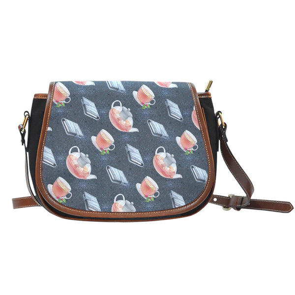 Christmas Themed Design A3 Crossbody Shoulder Canvas Leather Saddle Bag