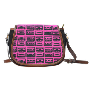 80s Boombox (A5) Crossbody Shoulder Canvas Leather Saddle Bag