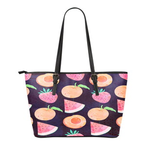 Fruits Themed Design C10 Women Large Leather Tote Bag