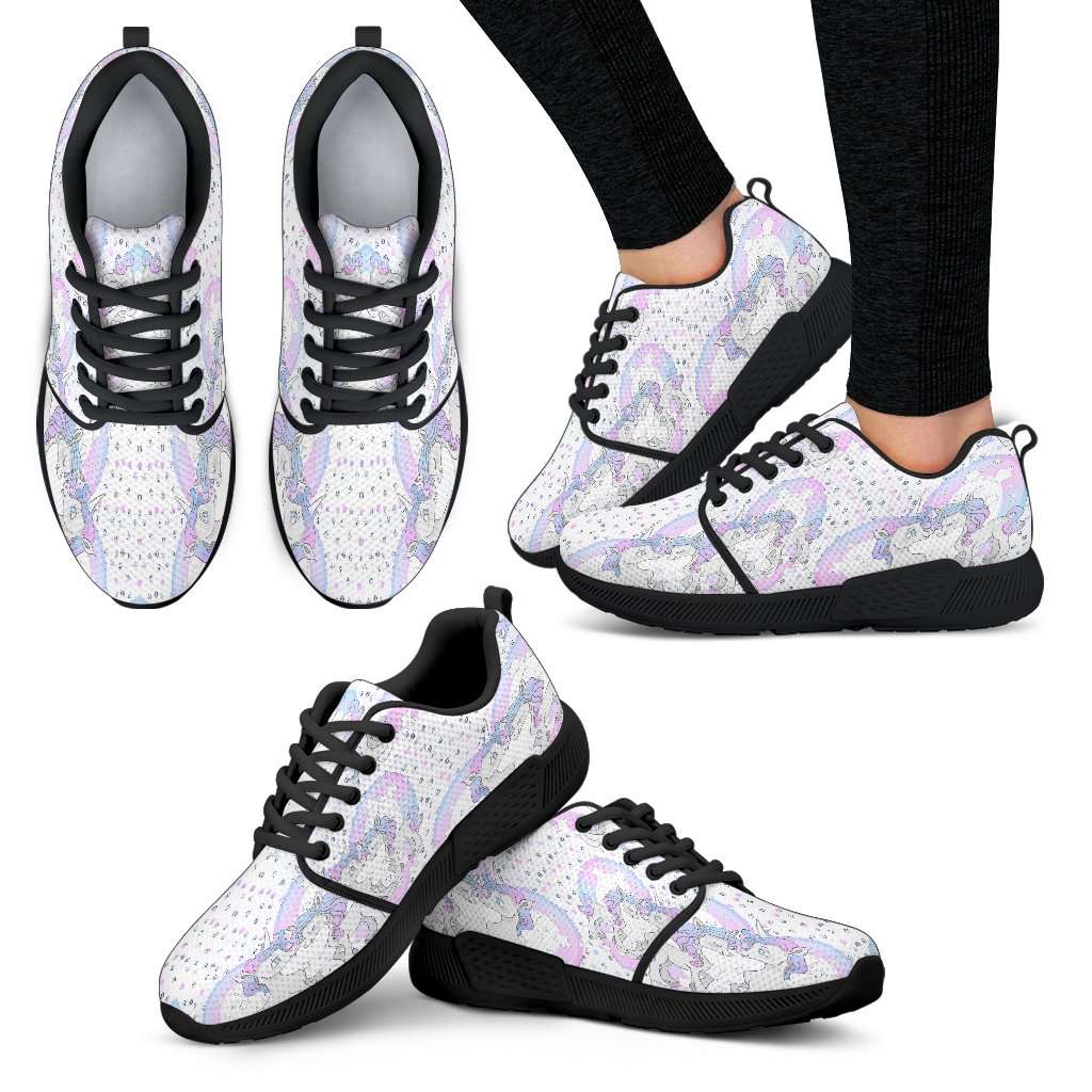 Unicorn In Love Heart Womens Athletic Sneakers - STUDIO 11 COUTURE