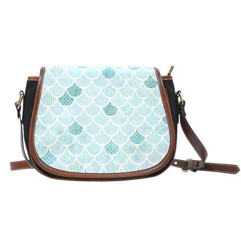 Summer Mermaid Themed Design 6 Crossbody Shoulder Canvas Leather Saddle Bag