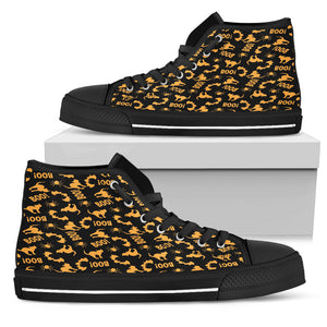 Orange Cat Halloween Women High Top Shoes