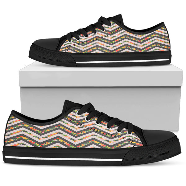 Awesome Zigzag Floral Spring Women Low Top Shoes
