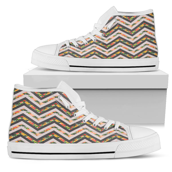 Awesome Zigzag Floral Spring Women High Top Shoes