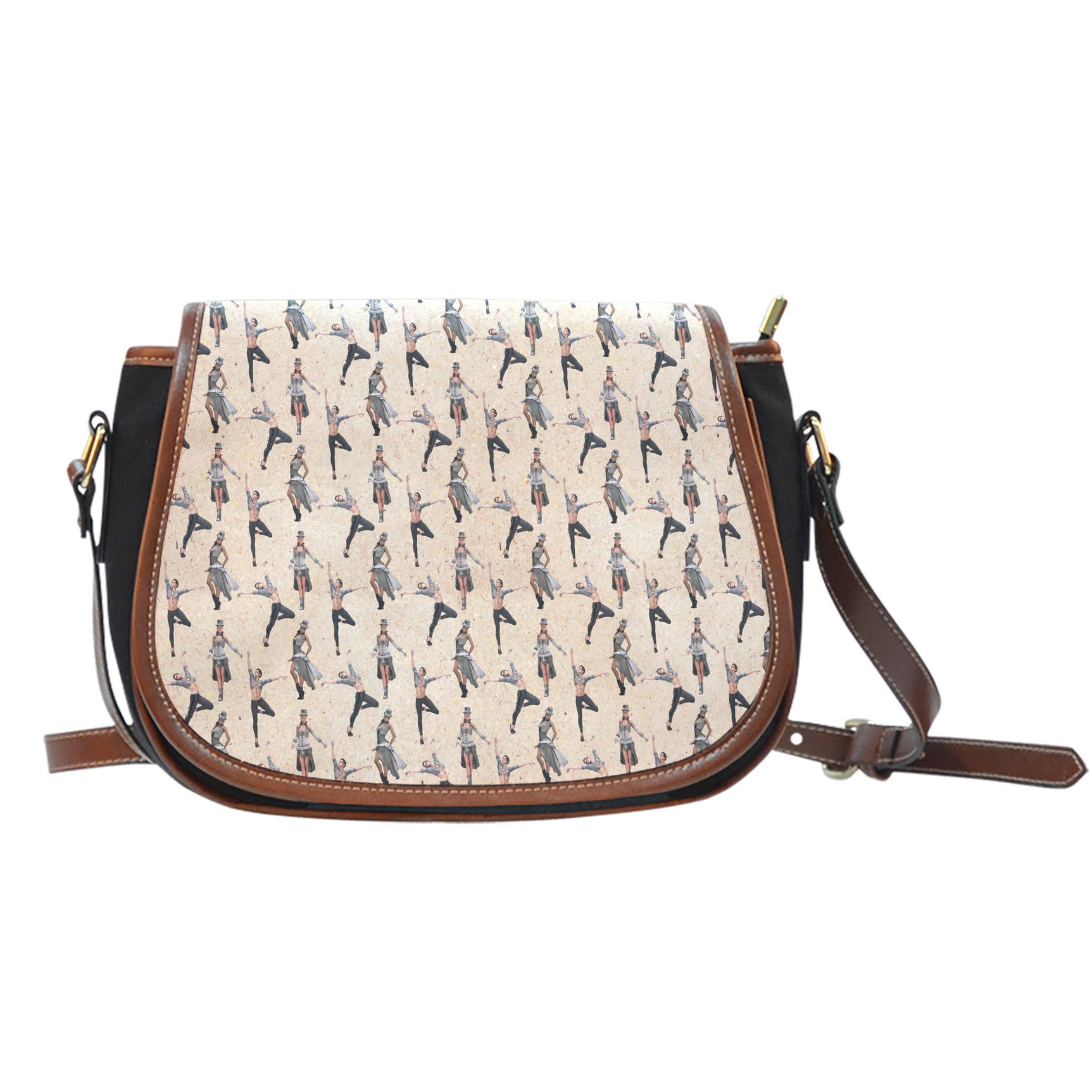 Candy Themed Design #9b Crossbody Shoulder Canvas Leather Saddle Bag