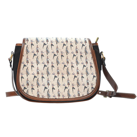 Candy Themed Design #9b Crossbody Shoulder Canvas Leather Saddle Bag